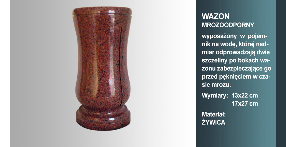 materiał wazonu: żywica