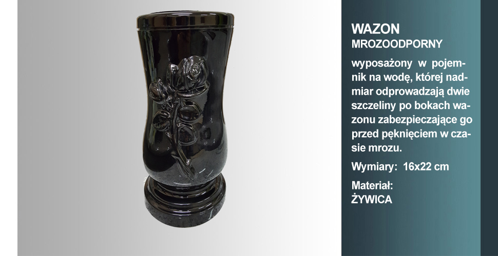 materiał wazonu: żywica