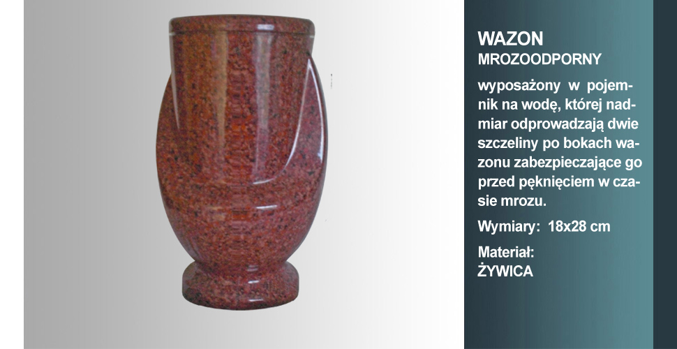 materiał wazonu: żywica