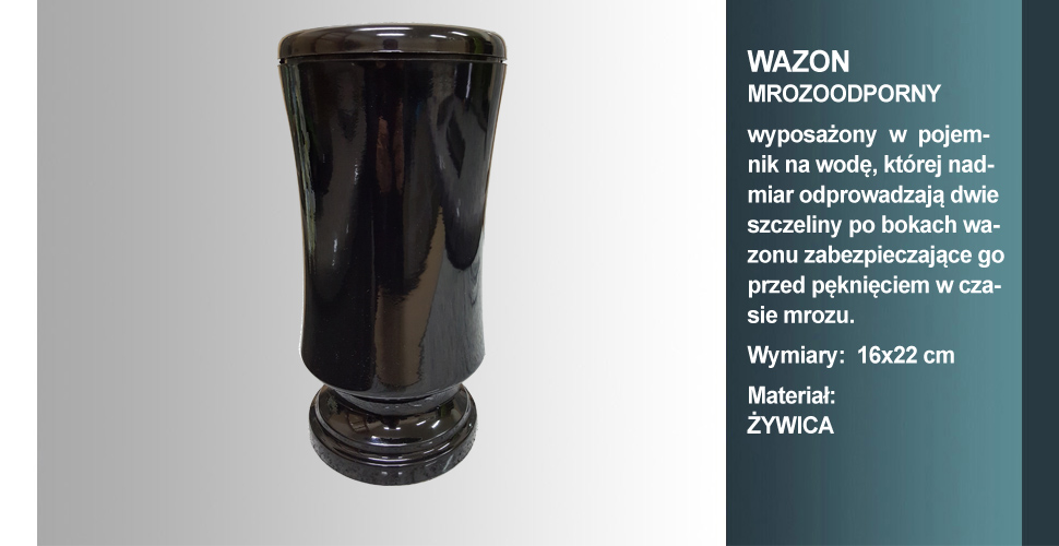 materiał wazonu: żywica