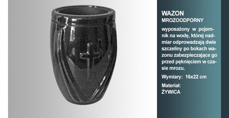 materiał wazonu: żywica