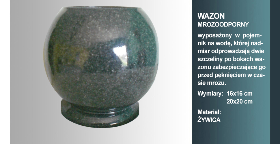 materiał wazonu: żywica