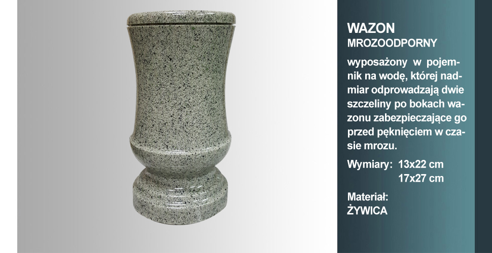 materiał wazonu: żywica