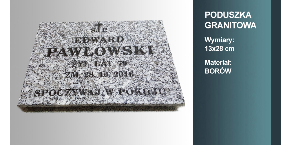 materiał poduszki granitowej: borów