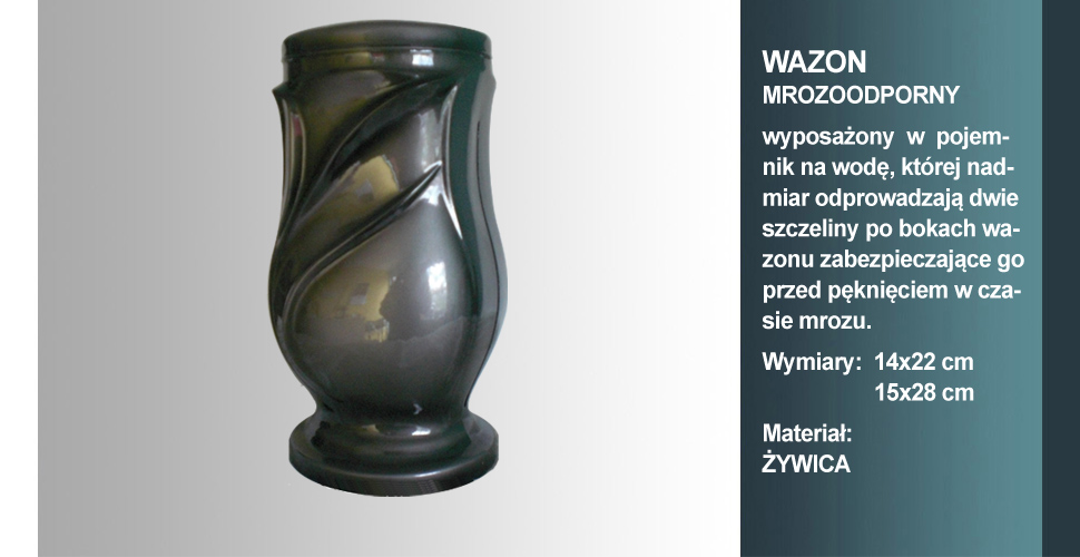 materiał wazonu: żywica