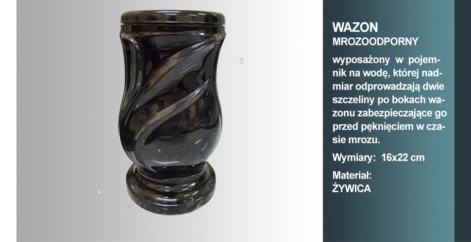 materiał wazonu: żywica