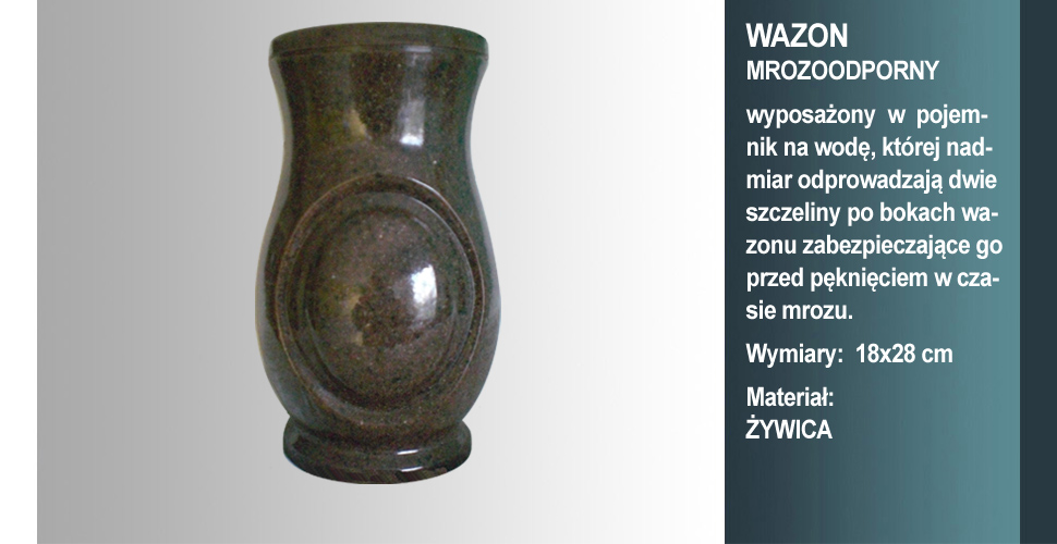 materiał wazonu: żywica