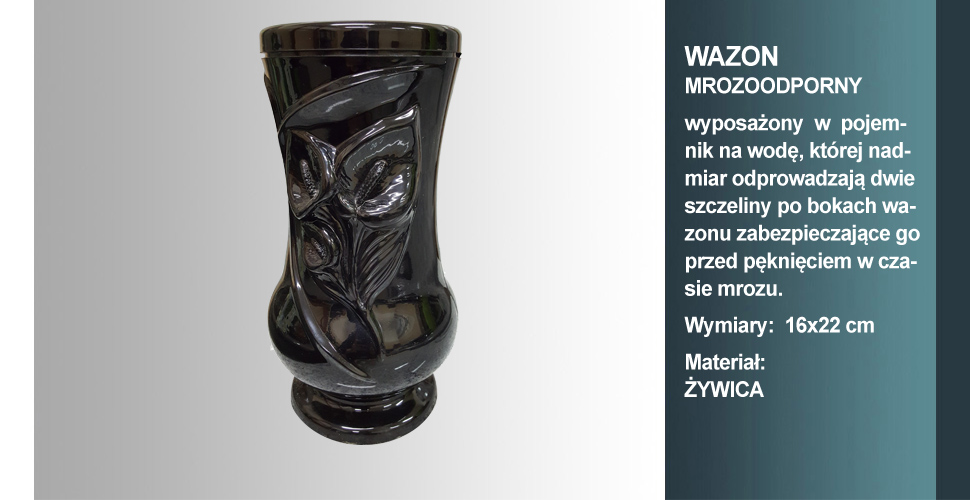 materiał wazonu: żywica