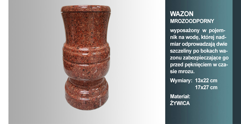materiał wazonu: żywica