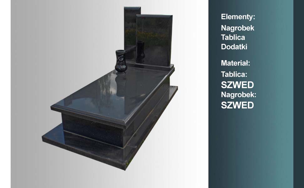 materiał nagrobka: szwed, materiał tablicy: szwed
