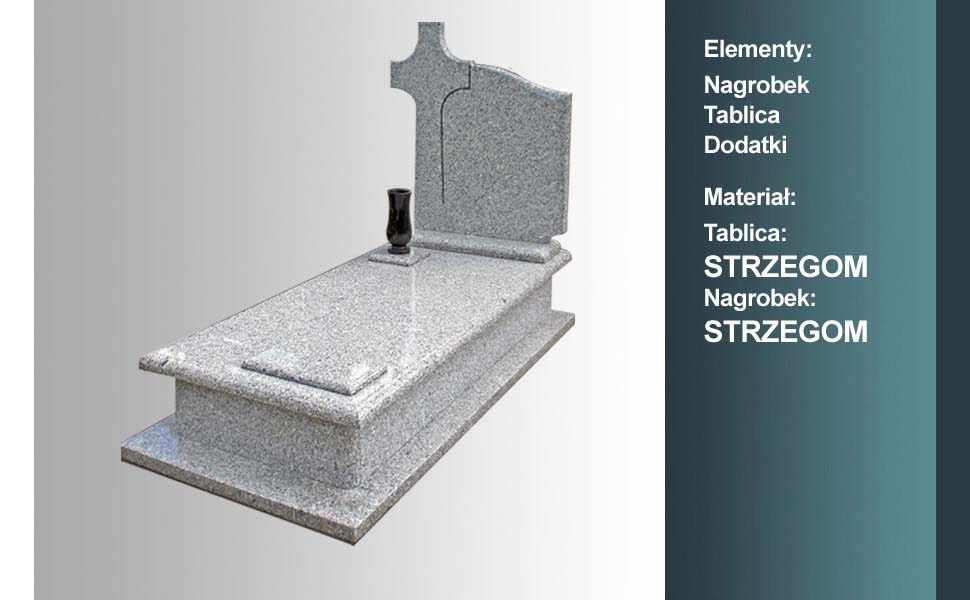 materiał nagrobka: strzegom, materiał tablicy: strzegom