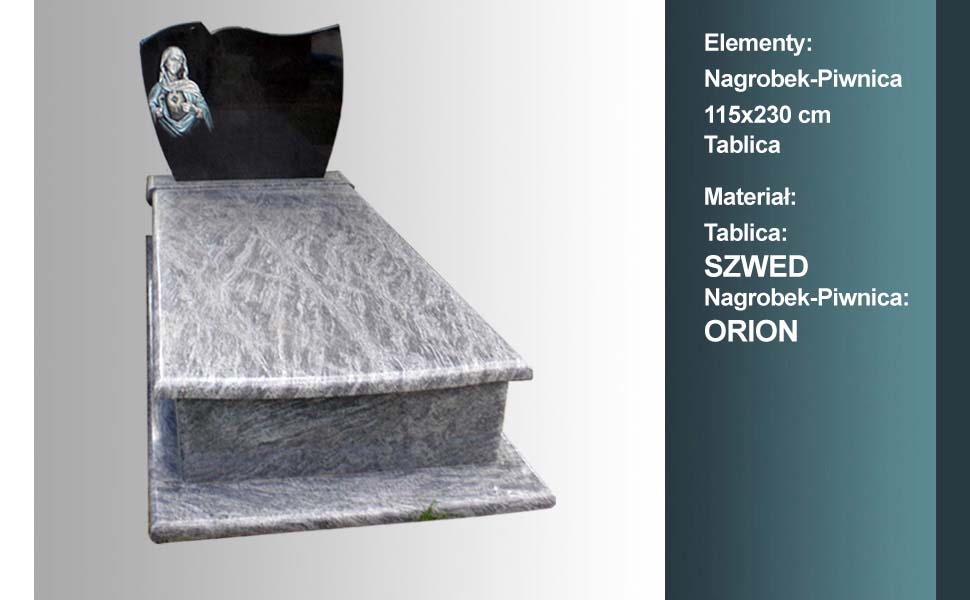 materiał nagrobka: orion, materiał tablicy: szwed