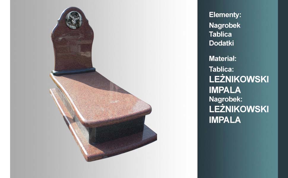 materiał nagrobka: leżnikowski, materiał tablicy: leżnikowski