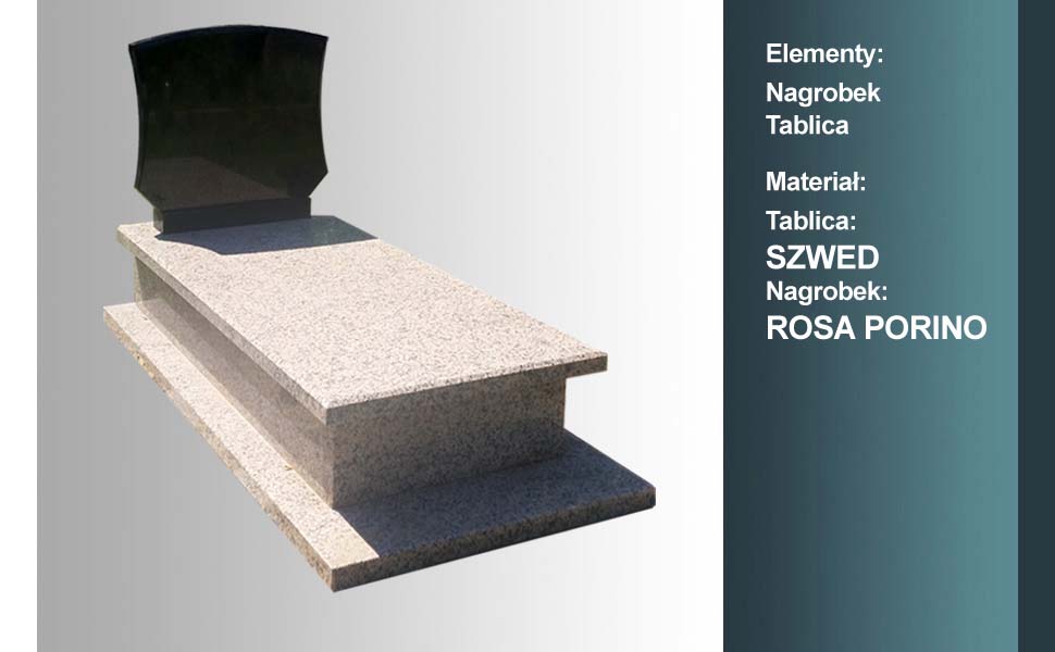 materiał nagrobka: rosa porino, materiał tablicy: szwed