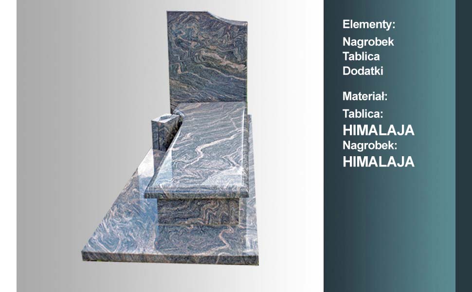 materiał nagrobka: himalaja, materiał tablicy: himalaja